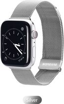 Dux Ducis Geschikt voor Apple Watch 45MM / 44MM / 42MM Bandje Stalen Milanese Zilver