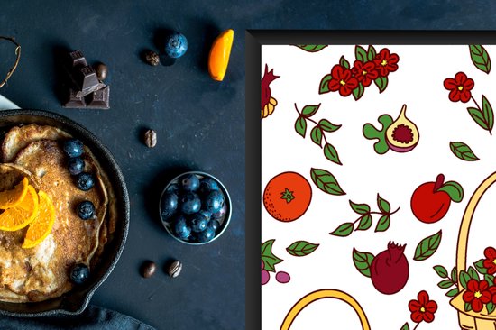 KitchenYeah® Inductie beschermer 89.6x51.6 cm - Mand - Fruit - Patronen - Kookplaataccessoires - Afdekplaat voor kookplaat - Inductiebeschermer - Inductiemat - Inductieplaat mat