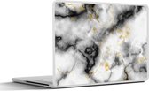 Laptop sticker - 15.6 inch - Agaat - Goud - Marmer - Edelstenen - 36x27,5cm - Laptopstickers - Laptop skin - Cover
