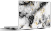 Laptop sticker - 10.1 inch - Agaat - Goud - Marmer - Edelstenen - 25x18cm - Laptopstickers - Laptop skin - Cover