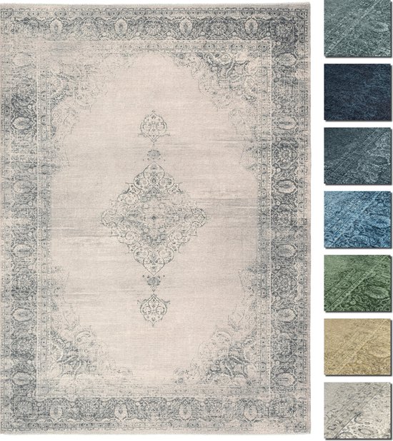 Kelim Vintage Tapis Salon Crème 120 x 160 cm, Tapis Chambre Moderne à Poils Courts, Super Doux, Lavable en Machine