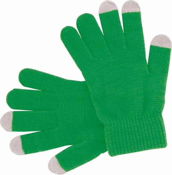 Touchscreen smartphone handschoenen groen voor volwassenen