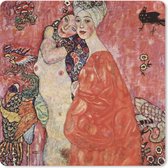 Muismat XXL - Bureau onderlegger - Bureau mat - Vriendinnen - schilderij van Gustav Klimt - 50x50 cm - XXL muismat