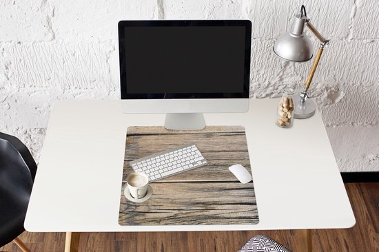 Tapis de souris XXL - Sous-main - Tapis de bureau - Planche - Bois - Tronc d'arbre - Vintage - 60x60 cm - Tapis de souris XXL