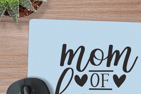 Muismat XXL 50x50 cm - Bureau onderlegger - Bureau mat Moeder - Zoon - Quotes - Bureaumat - Gaming mousepad xl - Bureaulegger groot - Computer deskmat
