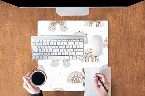 Tapis de souris XXL - Sous-main - Tapis de bureau - Filles - Motif - Arc-en-ciel - 50x50 cm - Tapis de souris XXL