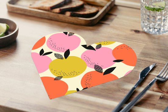Sous-verres - Napperons de table - Napperons de table coeur - Orange - Été - Motifs - 6 pièces