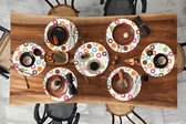 Sets de table ronds - Dessous de verre - Sets de Napperons ronds - Motifs - Donut - Pastel - 8 pièces