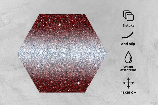 Napperons hexagon - Sous-verres - Set de table hexagonal - Ombre - Ram - Zodiac - Motifs - Lot de 6