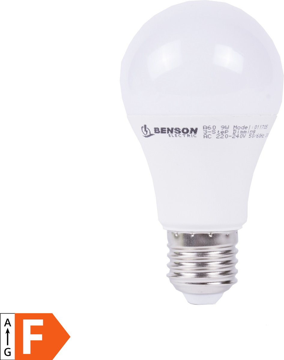 Benson LED Lamp - Dimbaar Schakelaar - 3 Standen 0.9 tot 9 Watt E27 | bol.com