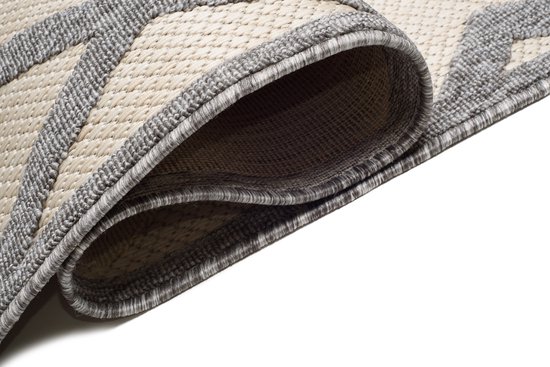 Tapis de jardin Tapiso Viera Tapis Beige Grijs Moderne Intérieur Taille - 140x200