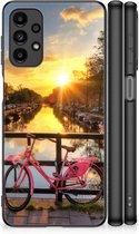 Telefoonhoesje Geschikt voor Samsung Galaxy A13 4G Hoesje maken met Zwarte rand Amsterdamse Grachten