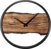 Wandklok Nextime 30cm Forest hout/metaal stil uurwerk NE-3264BR