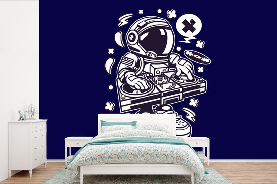 Behang - Fotobehang DJ - Astronaut - Vintage - Breedte 360 cm x hoogte 240 cm