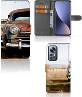 Bookcover Xiaomi 12 Pro Telefoonhoesje Vintage Auto