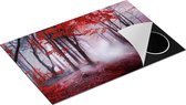Chefcare Inductie Beschermer Rood Bos met Bomen - 81x52 cm - Afdekplaat Inductie - Kookplaat Beschermer - Inductie Mat