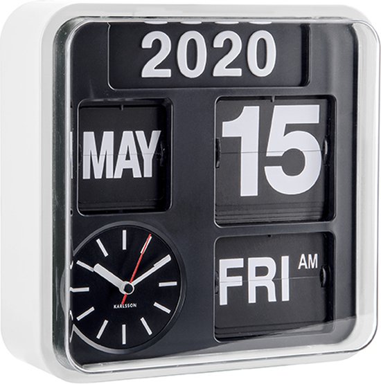Karlsson Mini Flip - Horloge - Carré - Aluminium / Plastique - 10x24,5 cm - Blanc