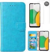 Samsung Galaxy A03 Core Bookcase Turquoise avec 2 protections d'écran BixB – Samsung A03 Core Wallet case – Samsung A03 Bookcase – Bookcase Samsung A03 Core