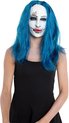 Folat - Masker Enge Vrouw Met Blauw Haar - Halloween Masker - Enge Maskers - Masker Halloween volwassenen - Masker Horror