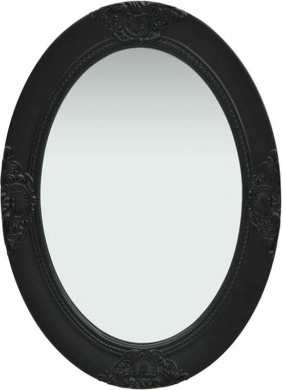 vidaXL - Wandspiegel - barok - stijl - 50x70 - cm - zwart
