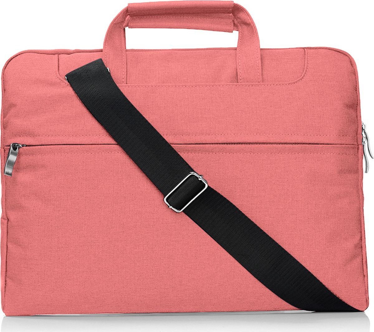 Mobigear Denim Zipper Katoen Schoudertas voor Apple MacBook Air 13 inch A1369, A1466 (2010-2019) - Roze