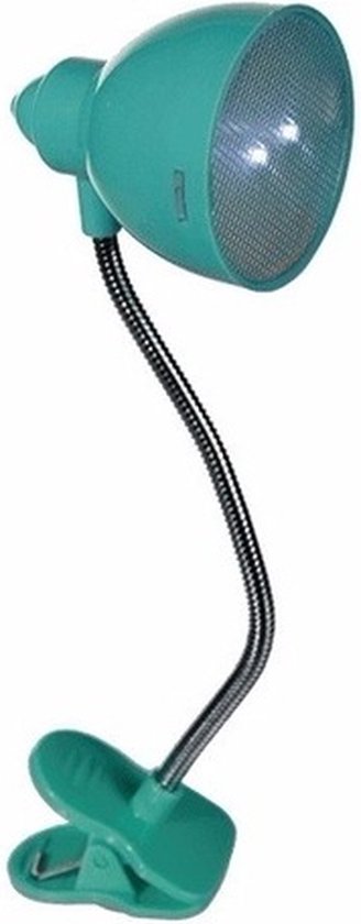 LED Leeslampje met klem voor boeken of bladmuziek - turquoise / blauw - Inclusief batterijen