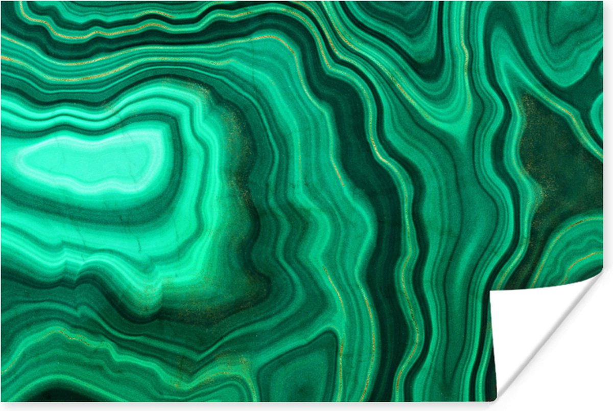 Poster Geode - Groen - Agaat - Stenen - 120x80 cm