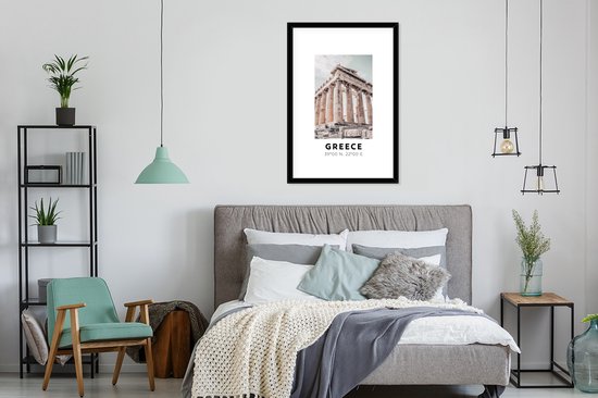 Fotolijst incl. Poster - Griekenland - Athene - Parthenon - 60x90 cm - Posterlijst