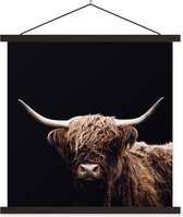 Porte-affiche avec affiche - Affiche scolaire - Scottish Highlander - Zwart - Corne - 40x40 cm - Lattes noires