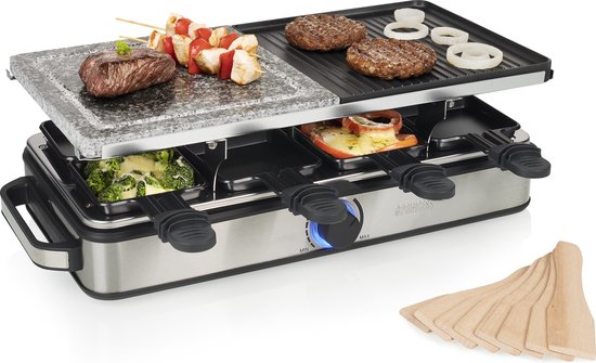 Princess Gourmetstel 162635 - Raclette 8 Personen - Steen en Grill Deluxe - 2 meter snoer - Regelbare thermostaat - 1400W — afbeelding 3
