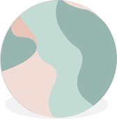 WallCircle - Wandcirkel ⌀ 90 - Zomer - Vormen - Pastel - Ronde schilderijen woonkamer - Wandbord rond - Muurdecoratie cirkel - Kamer decoratie binnen - Wanddecoratie muurcirkel - Woonaccessoires