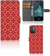 Smartphone Hoesje Nokia G11 | G21 Wallet Book Case Batik Red