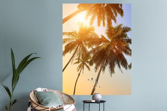 Stickers muraux - Palmier - Soleil - Été - Tropical - 90x120 cm - Film adhésif
