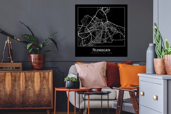 Stickers muraux - Carte - Nimègue - Plan de la ville - Carte - 80x80 cm - Feuille adhésive