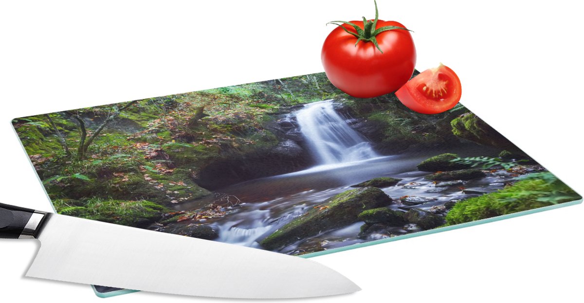 Glazen Snijplank - 28x20 - Waterval - Natuur - Water - Snijplanken Glas