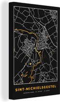 Peinture sur toile Sint-Michielsgestel - Plan d'étage - Carte - Or - Plan de la ville - 60x90 cm - Décoration murale