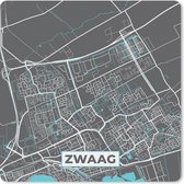 Muismat 30x30 cm - Mousepad Zwaag - Plattegrond - Kaart - Stadskaart - Muismatten - Stadskaart
