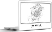 Laptop sticker - 12.3 inch - Nederland – Hengelo – Stadskaart – Kaart – Zwart Wit – Plattegrond - 30x22cm - Laptopstickers - Laptop skin - Cover
