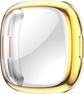 Screenprotector watch case - hoesje - geschikt voor Fitbit Versa 4 - goud