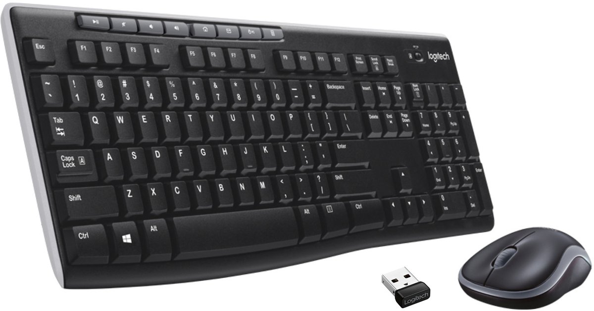 Logitech MK270 - Toetsenbord RF Draadloos - QWERTY - Spaans / Zwart