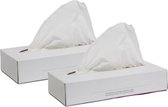 2x doosjes met 100x stuks 2-laags papieren tissues - make up doekjes - Navulverpakking voor tissuedozen/tissueboxen