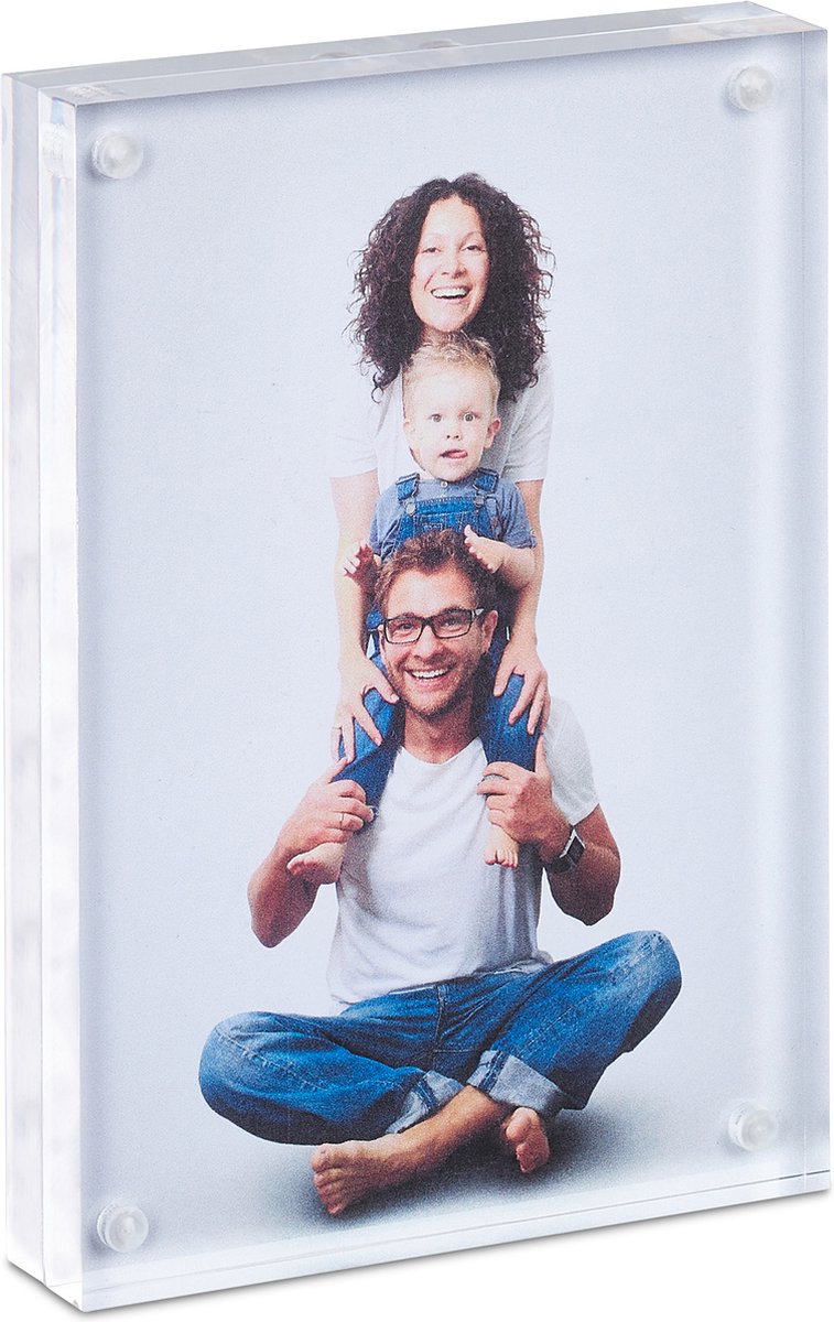 Ehuihuan Acryl fotolijst 20 x 30 cm, acryl dubbelzijdige fotolijst, fotolijst van helder A4, frameloze fotolijst voor familiefoto, certificaat, poster