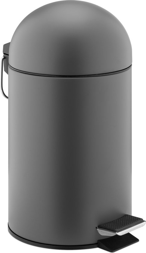 Rechthoekige Pedaalemmer Met Een Inhoud Van 10 L - Compacte Prullenbak Met Binnenemmer Voor De Badkamer Keuken Of Kantoor Moderne Vuilnisbak Van Metaal En Kunststof Zwart