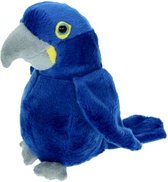 Pluche Ara knuffel blauw 16 cm