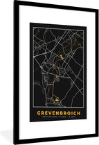 Fotolijst incl. Poster - Stadskaart – Plattegrond – Duitsland – Goud – Grevenbroich – Kaart - 60x90 cm - Posterlijst