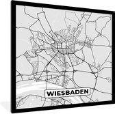 Fotolijst incl. Poster - Kaart - Stadskaart - Duitsland - Wiesbaden - Plattegrond - 40x40 cm - Posterlijst