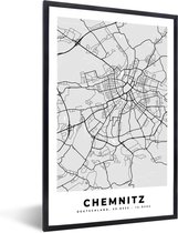 Fotolijst incl. Poster - Stadskaart - Duitsland - Chemnitz - Plattegrond - Kaart - 40x60 cm - Posterlijst