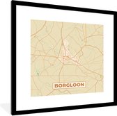 Fotolijst incl. Poster - Kaart - België - Borgloon - Stadskaart - Plattegrond - 40x40 cm - Posterlijst