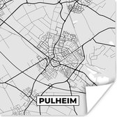 Poster Stadskaart - Plattegrond - Duitsland - Kaart - Pulheim - 100x100 cm XXL