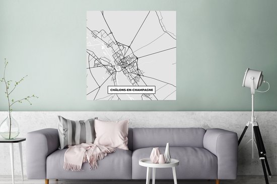 Affiche Carte - Châlons-en- Champagne - Plan de Ville - Carte - France - 75x75 cm